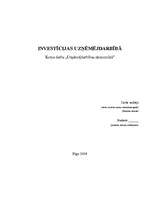 Referāts 'Investīcijas uzņēmējdarbībā', 1.