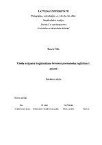 Diplomdarbs 'Vārdu krājuma bagātināšana bērniem pirmsskolas izglītības 1. posmā', 1.