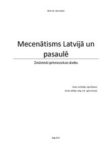 Referāts 'Mecenātisma attīstība Latvijā un pasaulē', 1.