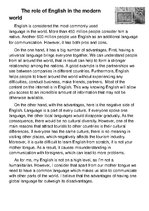 Eseja 'The Role of English in the Modern World', 1.