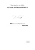 Referāts 'Cilvēku resursu izmantošana uzņēmumā', 1.