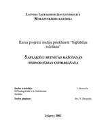Referāts 'Saplākšņu rūpnīcas ražošanas tehnoloģijas izstrādāšana', 1.