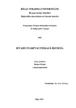 Konspekts 'Ievads starptautiskajā biznesā', 1.