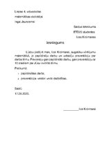 Konspekts 'Iesnieguma paraugs', 1.