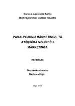 Referāts 'Pakalpojumu mārketings, tā atšķirība no preču mārketinga', 1.