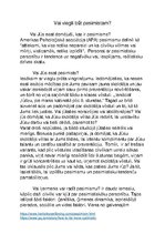 Eseja 'Vai viegli būt pesimistam?', 1.