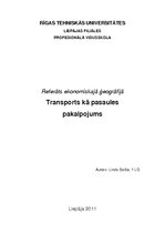 Referāts 'Transports kā pasaules pakalpojums', 1.