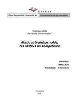 Referāts 'Akciju sabiedrības valde, tās sastāvs un kompetence', 1.