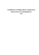 Referāts 'Patērētāju uzvedība tirgū un reklāmas izmantošana tās ietekmēšanā', 1.