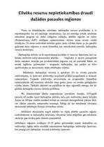 Eseja 'Cilvēku resursu nepietiekamības draudi dažādos pasaules reģionos', 1.