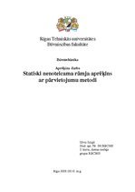 Paraugs 'Statiski nenoteicama rāmja aprēķins ar pārvietojumu metodi', 1.