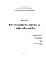Referāts 'Eiropas Savienības ietekme uz Latvijas ekonomiku', 1.