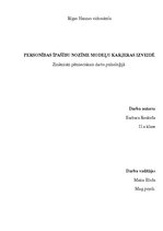 Referāts 'Personības īpašību nozīme modeļu karjeras izveidē', 1.