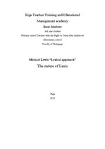 Referāts 'Michael Lewis "Lexical Approach". The Nature of Lexis', 1.