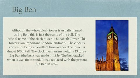 Prezentācija 'Sights of London', 2.