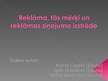 Prezentācija 'Reklāma, tās mērķi un reklāmas ziņojuma izstrāde', 1.