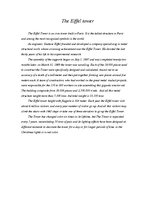 Konspekts 'The Eiffel Tower ', 1.