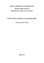 Konspekts 'Nauda, banku sistēma un monetārā politika', 1.