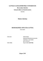 Referāts 'Demogrāfiskā situācija Latvijā', 1.