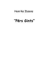 Konspekts 'Henriks Ibsens "Pērs Gints"', 1.