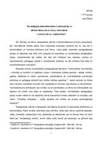 Konspekts 'Vai pedagoģiskās attieksmes humanizācija un demokrātiskuma principu ievērošana i', 1.