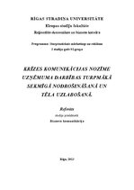 Referāts 'Krīzes komunikācijas nozīme uzņēmuma darbības turpmākā sekmīgā nodrošināšanā un ', 1.