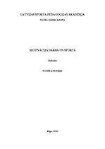 Referāts 'Motivācija darbā un sportā', 1.