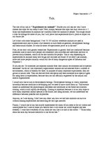 Eseja 'Experiments on Animals', 1.