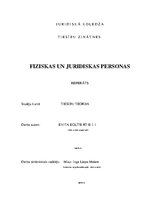 Referāts 'Fiziskas un juridiskas personas', 1.