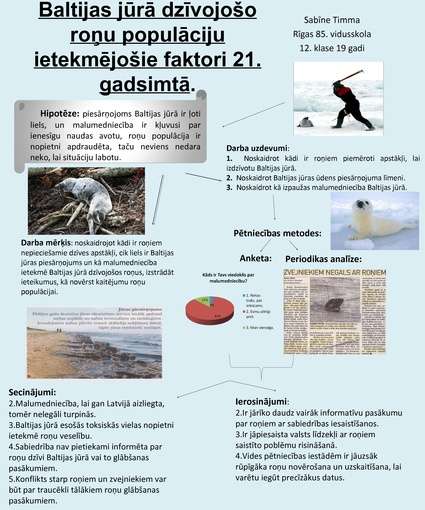 Referāts 'Baltijas jūrā dzīvojošo roņu populāciju ietekmējošie faktori 21.gadsimtā', 26.