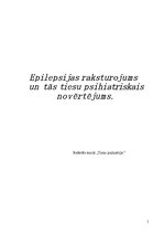 Referāts 'Epilepsijas raksturojums un tās tiesu psihiatriskais novērtējums', 1.