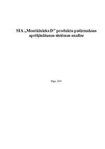 Referāts 'SIA "Montāžnieks D” produktu pašizmaksas aprēķināšanas sistēmas analīze', 1.