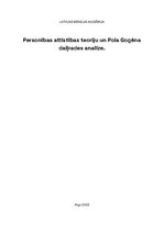 Eseja 'Personības attīstības teoriju un Pola Gogēna daiļrades analīze', 1.