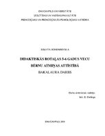 Diplomdarbs 'Didaktiskās rotaļas 5-6 gadus vecu bērnu atmiņas attīstībā', 1.