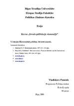 Eseja 'Ekonomiskā politika, tās instrumenti', 1.