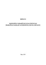 Referāts 'Noziedzīgu nodarījumu kvalifikācijas problēmas saskaņā ar Krimināllikuma 109.pan', 1.