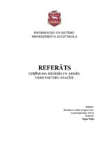 Referāts 'Uzņēmuma iekšējās un ārējās vides faktoru analīze', 1.