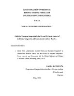 Konspekts 'European Integration in the 80s and 90s in the Context of Traditional Integratio', 1.