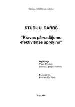 Referāts 'Kravas pārvadājumu efektivitātes aprēķins', 1.