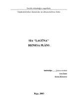 Biznesa plāns 'SIA "Lagūna" biznesa plāns', 1.