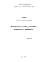Referāts 'Dinamikas rindu analīze, sezonalitātes novērtēšana un izmantošana', 1.
