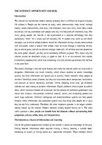 Eseja 'The internet: opportunity and risk', 1.