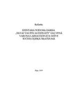 Referāts 'Dzintara Soduma autobiogrāfijas "Savai valstij audzināts" galvenā varoņa Labiaud', 1.
