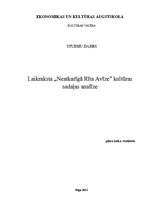 Referāts 'Laikraksta "Neatkarīgā Rīta Avīze" kultūras sadaļas analīze', 1.
