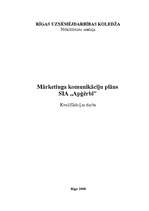 Referāts 'Mārketinga komunikāciju plāns SIA "Apģērbi"', 1.