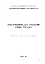 Referāts 'Merkantilisma prakses izvērtējums Latvijas teritorijā', 1.