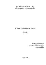 Referāts 'D grupas vitamīnu nozīme veselībā', 1.