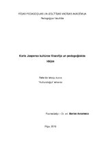 Referāts 'Karla Jaspersa kultūras filosofija un pedagoģiskās idejas', 1.