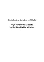 Eseja 'Eseja par Imanta Ziedoņa epifānijās gūtajām atziņām', 1.
