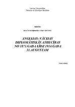 Referāts 'Anglijas - Vācijas diplomātiskās attiecības (1871.-31.08.1914.)', 1.